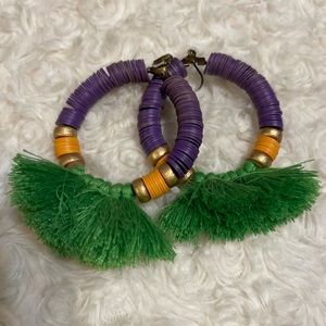 Mardi Gras Tassel Earrings